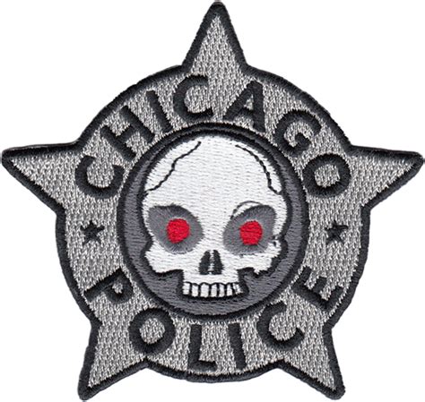 CHICAGO POLICE STAR PATCH: Halloween Skull - Chicago Cop Shop