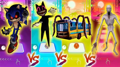 Sonic Exe vs Cartoon Cat Exe vs Bus Eater vs SCP 096 Shy Guy Tiles Hop ...