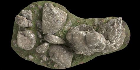 Premium Photo | 3d illustration of moss covered rocks placed on moss ...