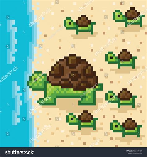 Sea Turtle Pixel Art Vector Picture Stock Vector (Royalty Free ...