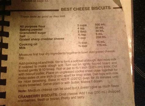 Best cheese biscuits- company's coming recipe. Baking powder biscuits with no butter, buttermilk ...