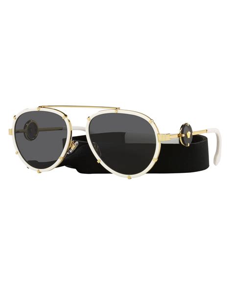 Versace Medusa Metal Aviator Sunglasses | Neiman Marcus