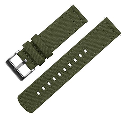 BARTON Canvas Quick Release Watch Band Straps - Choose Color & Width - 18mm, 19mm, 20mm, 21mm ...