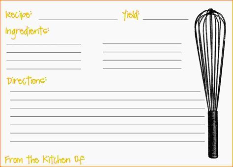 4X6 Recipe Cards Templates Word