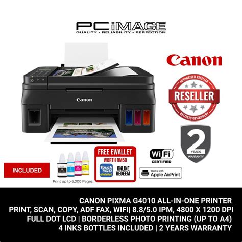 CANON PIXMA G4010 Refillable Ink Tank All-In-One Wireless Printer ...