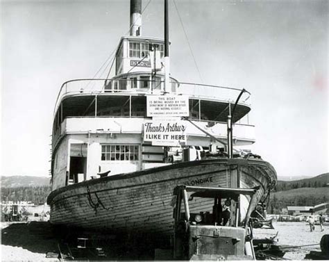 Moving the Yukon River sternwheeler S.S. Klondike, 1966