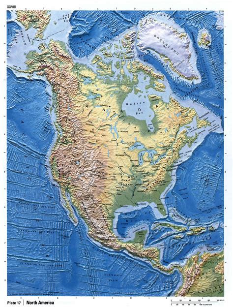Detailed relief map of North America | North America | Mapsland | Maps of the World