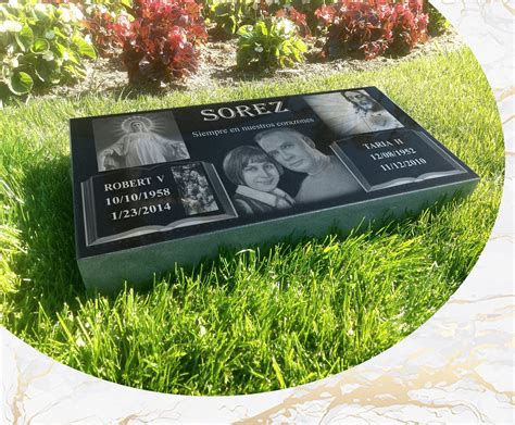 12x24x3 inch Human Headstone, Tombstone, Grave Marker, Black Granite ...