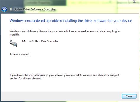 Cannot install Xbox One Controller Driver Software - Arqade