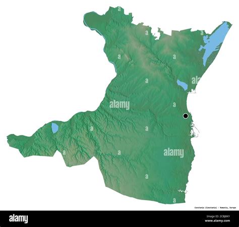 Shape of Constanța, county of Romania, with its capital isolated on ...