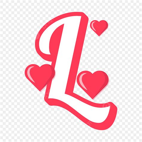 Valentines Day Lettering Vector PNG Images, Letter L With Red Heart ...