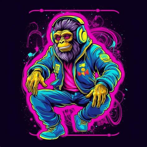 Premium AI Image | Funky Gorilla Art Illustrations Icons Cartoons and ...