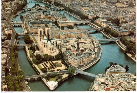 Paris - L'île de la Cité vue du ciel, Paris_ - France - Postcard - 28925