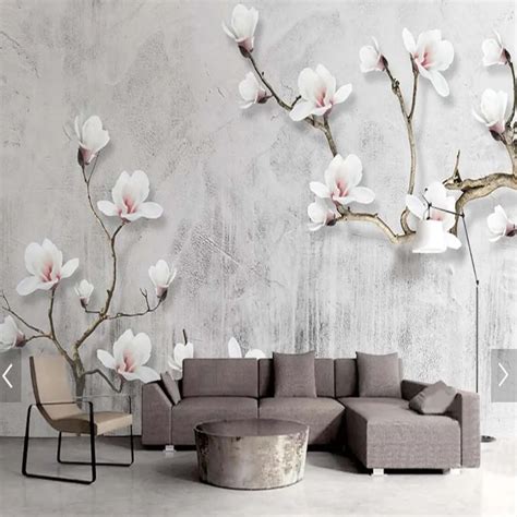 3D Wall Mural Floral Large Size Art Wall Paper Murals Living Room Home ...