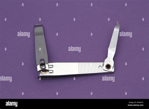 Stainless Steel Nail Clippers With File Stock Photo - Alamy