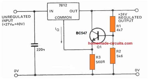 7812 Voltage Regulator Circuit Diagram