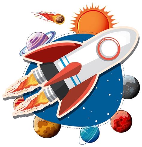 3d Rocket Space Ship Launch Background. Realistic Rocketship - Clip Art ...