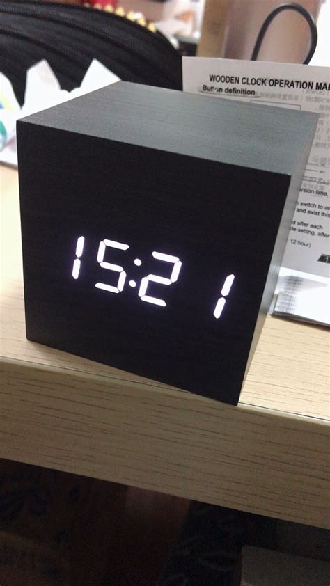 Cube Mini LED Wooden Digital Alarm Clock