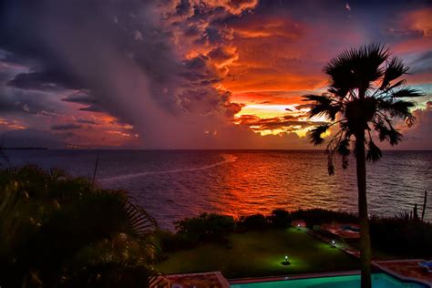 Red Sunset Over The Ocean Photograph by Dmitry Sergeev