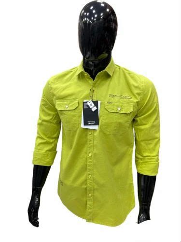 Men Neon Yellow Cotton Plain Shirt, Casual, Full Sleeves at Rs 450 in Bengaluru