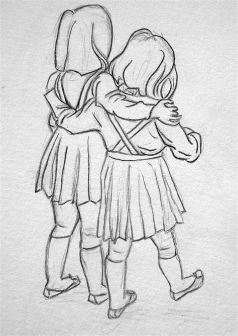 Sisters; pencil sketch. By Olivia Knibbs. | Sisters drawing, Drawings ...