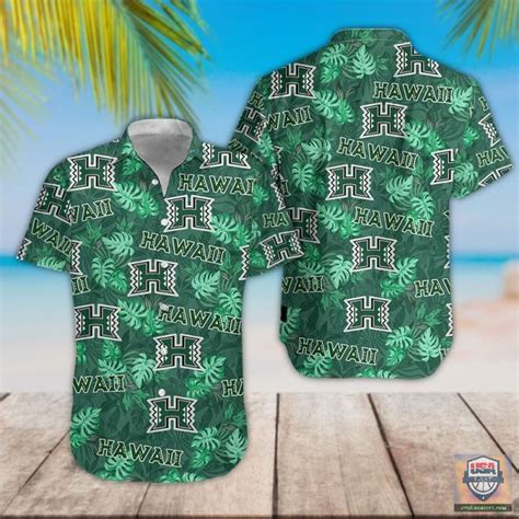 Hawaii Rainbow Warriors Logo Pattern Hawaiian Shirt - HomeFavo