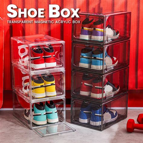 1pc Shoe Box Organizer Hard Durable Box , Stackable Luxury Shoe Box ...