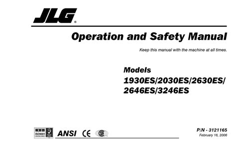 JLG 1930ES OPERATION AND SAFETY MANUAL Pdf Download | ManualsLib