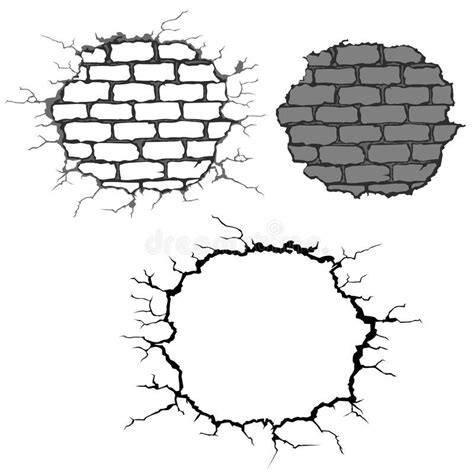 Cracks on brick wall. Set of crushed brick walls , #Ad, #wall, #brick ...