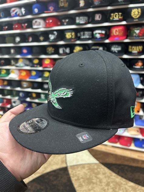 Philadelphia Eagles Black ALT Logo NFL New Era 9Ffity SnapBack | eBay