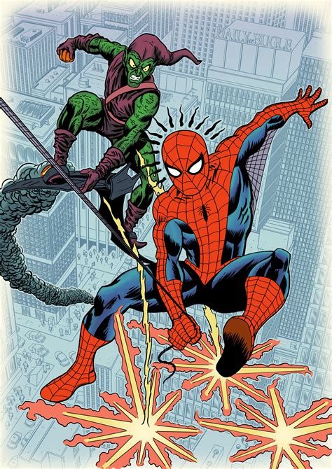 Classic style Spider-Man vs Green Goblin. By me. Hope you like it. : Spiderman