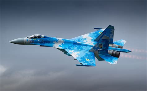 Download wallpapers Su-27, Flanker-B, Ukrainian fighter, Ukrainian Air Force, Ukraine, military ...