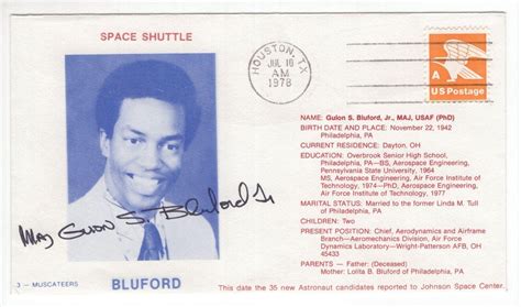 Guion Bluford - NASA Astronaut - Autographed Space Shuttle Postal Cover ...