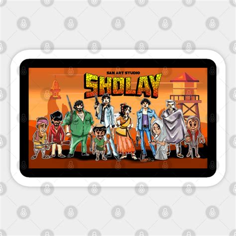 Sholay Cartoon - Sholay - Sticker | TeePublic