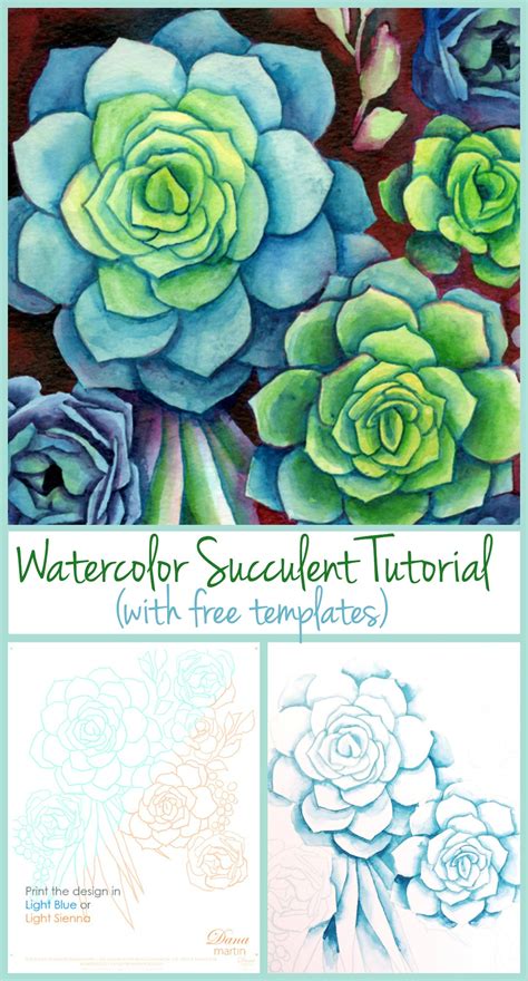 DIY Watercolor Succulents