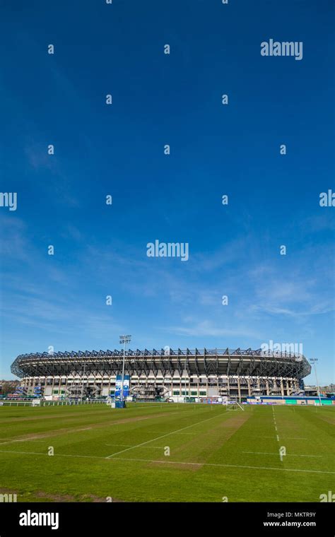 Exterior view of Murrayfield Rugby Stadium Edinburgh Scotland Stock ...