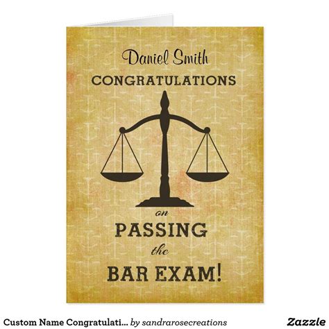 Custom Name Congratulations Passing Bar Exam Card | Zazzle.com | Law school graduation, Law ...