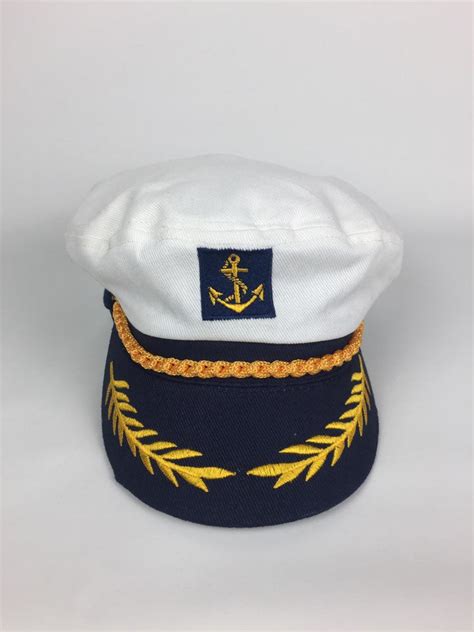 Adjustable Marine Admiral Style Sailor Captain Cap Cotton Costume Hat ...