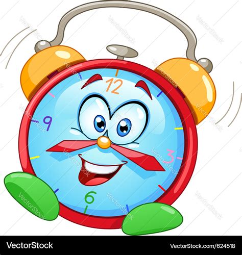 Cartoon alarm clock Royalty Free Vector Image - VectorStock