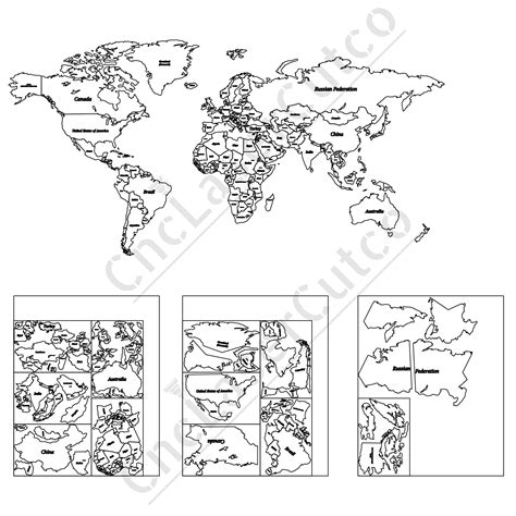 World Map Seperated Countries With Icons Usa Stands O - vrogue.co