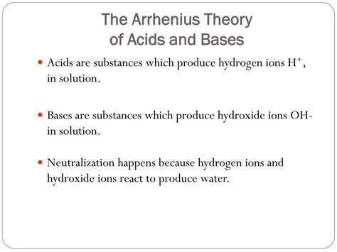 PPT - The Arrhenius Theory of Acids and Bases PowerPoint Presentation, free download - ID:3092912