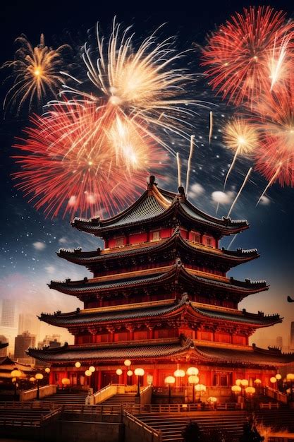 Premium AI Image | fireworks display lighting up the skyline against ...