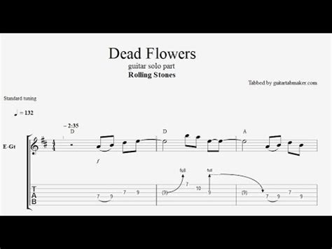 Dead Flowers solo TAB - guitar solo tabs (Guitar Pro) - deaktee