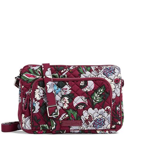 Vera Bradley Cotton Iconic Rfid Little Hipster Crossbody Bag in Red - Lyst