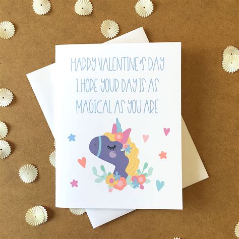 Unicorn Valentine's Day Card, Magical Valentine's Day, Valentines Day Card for Friend, Unicorn ...