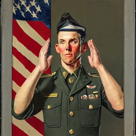 frontal portrait of a soldier giving a military | Stable Diffusion ...