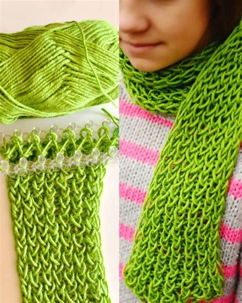 Wonderful DIY Loom Knitted Fingerless Gloves and Scarf