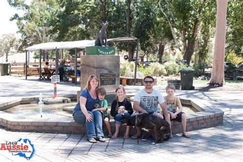 Visiting the Dog on the Tuckerbox Statue in Gundagai