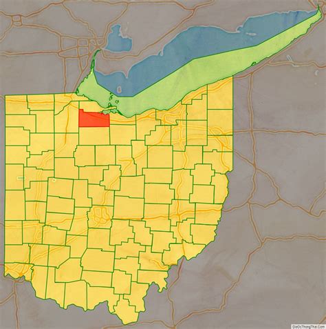 Map of Sandusky County, Ohio - Thong Thai Real