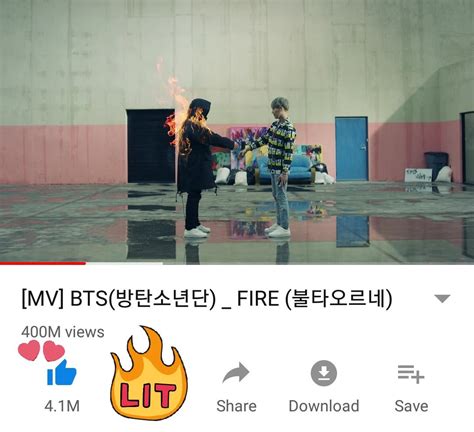 BTS UK ARMY UNITE ⁷ on Twitter: "'FIRE (불타오르네)' MV hss reached 400M ...